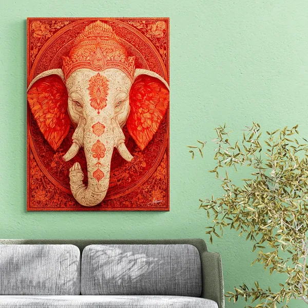 Ganesha_Face_Art_Inx12_Traditional_Textured_Canvas_Painting_For_Home_And_Offices