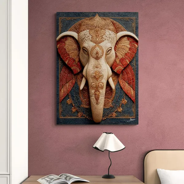 Lord_Ganesha_Face_Traditional_Carved_Ganpati_Canvas_Painting_For_Home_And_Offices