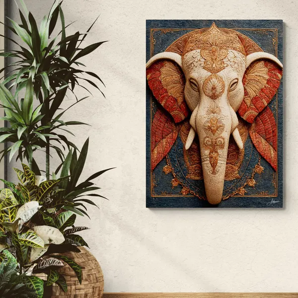Lord_Ganesha_Face_Traditional_Carved_Ganpati_Canvas_Painting_For_Home_And_Offices