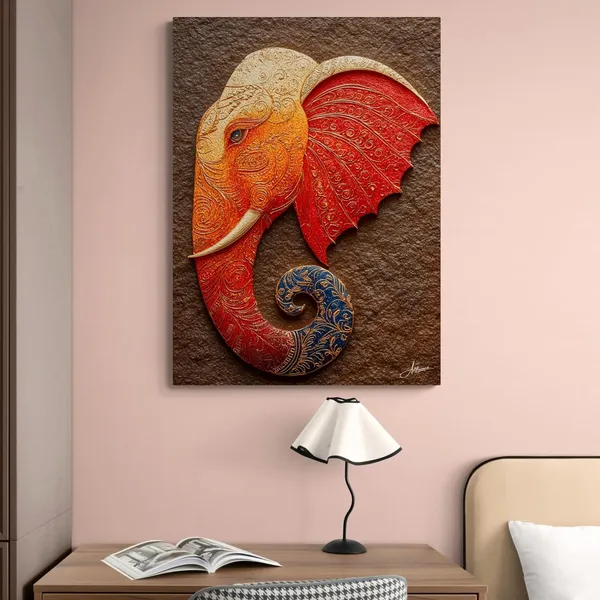 Abstract_Ganesha_Face_Art_Inx12_Modern_Canvas_Painting_For_Home_And_Offices
