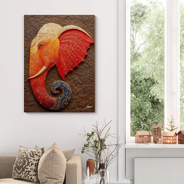 Abstract_Ganesha_Face_Art_Inx12_Modern_Canvas_Painting_For_Home_And_Offices