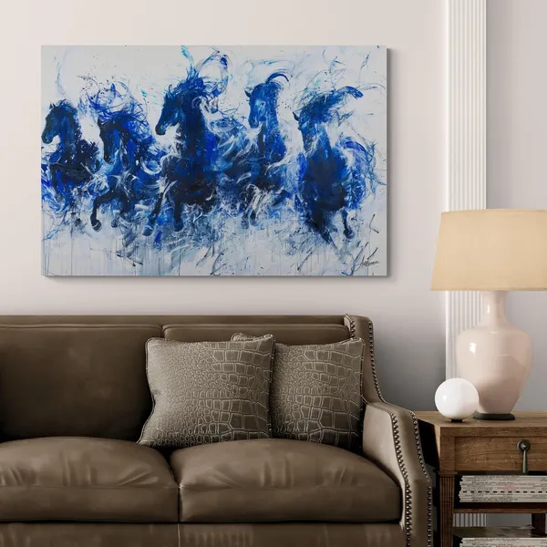 Blue_Abstract_Seven_Horses_Premium_Framed_Canvas_Painting_For_Home_And_Offices