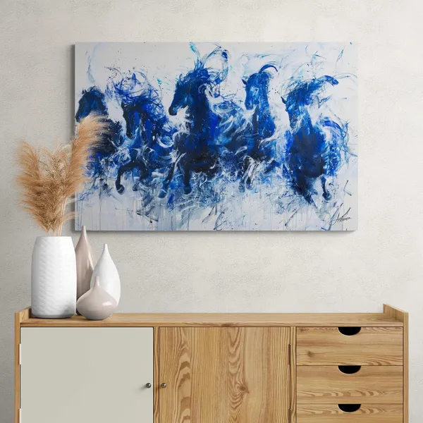 Blue_Abstract_Seven_Horses_Premium_Framed_Canvas_Painting_For_Home_And_Offices