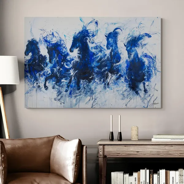 Blue_Abstract_Seven_Horses_Premium_Framed_Canvas_Painting_For_Home_And_Offices