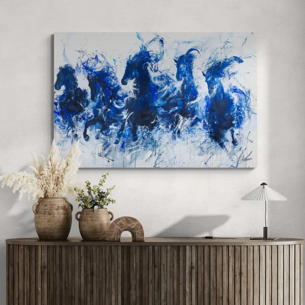 Blue_Abstract_Seven_Horses_Premium_Framed_Canvas_Painting_For_Home_And_Offices