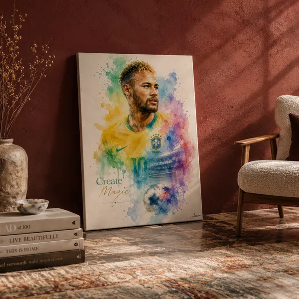 Neymar_Jr_Create_Magic_|_Watercolor_Football_Canvas_Painting
