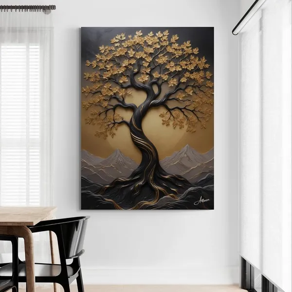 Golden_Tree_Decor_Item_Big_Size_Canvas_Painting_For_Home_And_Offices