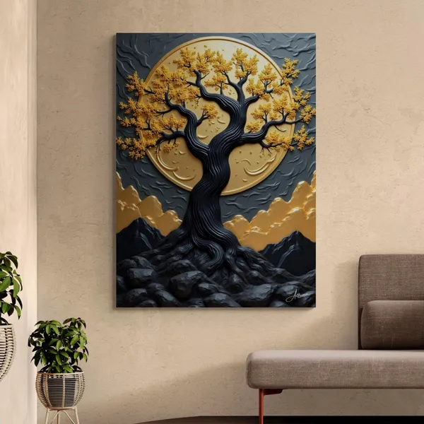 Metallic_Finish_Vastu_Big_Size_Hallway_Canvas_Painting_For_Home_And_Offices