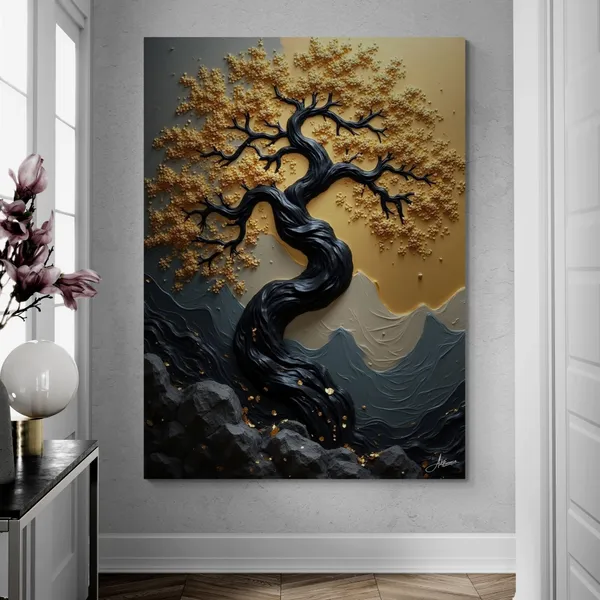 Lucky_Golden_Tree_Vastu_Hallway_Decor_Canvas_Painting_For_Home_And_Offices
