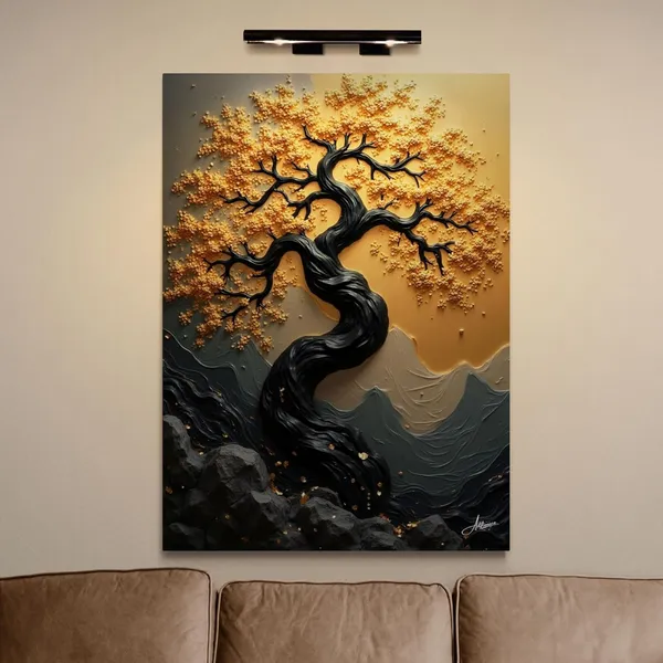 Lucky_Golden_Tree_Vastu_Hallway_Decor_Canvas_Painting_For_Home_And_Offices