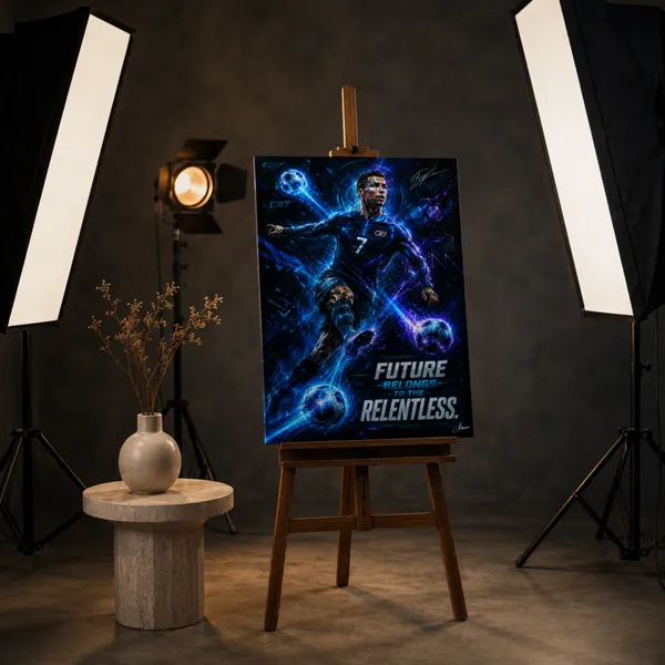 Cristiano_Ronaldo_Future_Belongs_To_The_Relentless_|_Futuristic_Football_Canvas_Painting