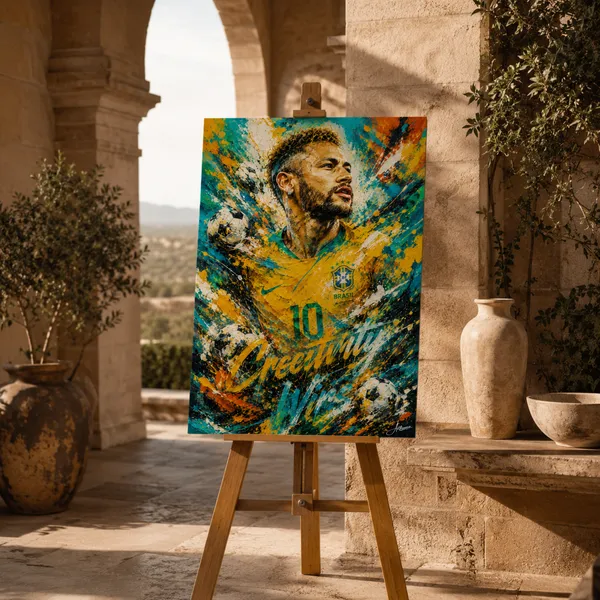 Neymar_Jr_Style_Is_Power_|_Luxury_Art_Deco_Football_Canvas