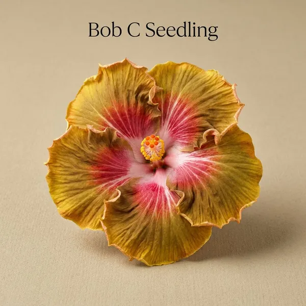 Bob_C_Seedling_-_Exotic_Hibiscus_Plant_with_Golden-Pink_Ruffled_Blooms