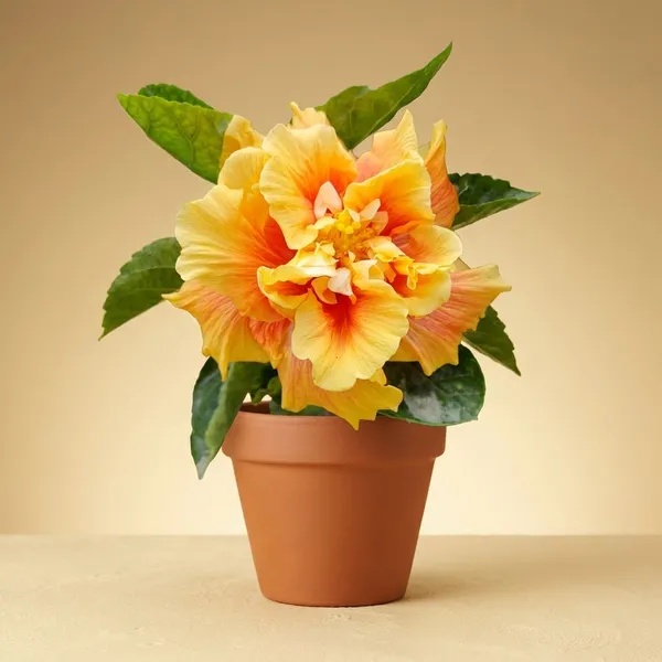 F._Dragon_Ball_Hibiscus_-_Double_Bloom_Yellow_Orange_Flowering_Plant