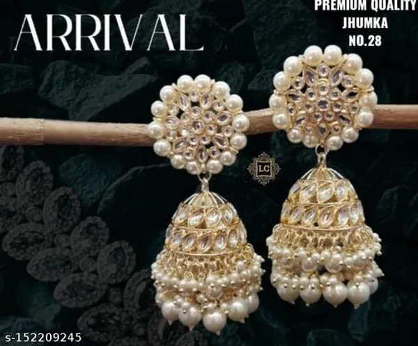 Pearl_White_Brass_Gold_Plated_2_Layer_Pearl_Jhumki_For_Women_And_Girls