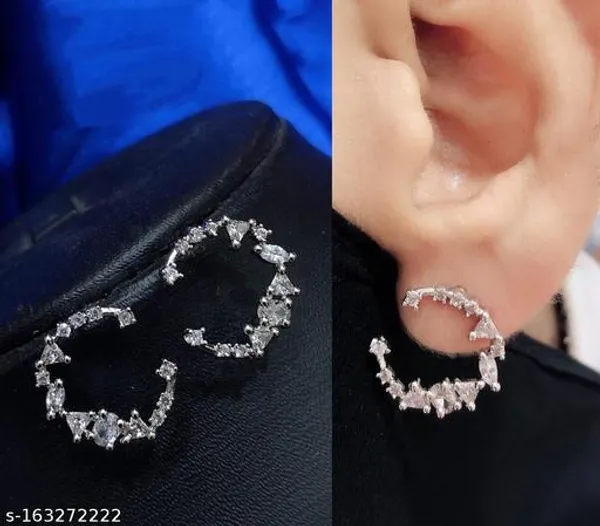 Silver_Plated_Exquisite_American_Diamond_Earrings_For_Women_And_Girls