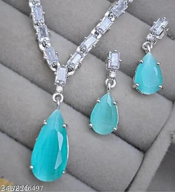 Green_Brass_Silver_Plated_Sparkling_American_Diamond_Necklace_Set_With_Earrings_For_Women_And_Girls