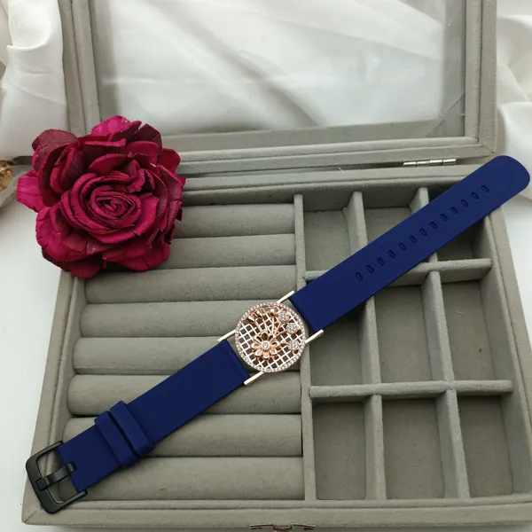 Rose_Gold_Plated_Wrist_Watch_Style_Belt_Bracelet_For_Women_And_Girls