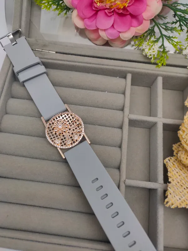 Rose_Gold_Plated_Wrist_Watch_Style_Belt_Bracelet_For_Women_And_Girls