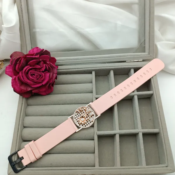 Rose_Gold_Plated_Wrist_Watch_Style_Belt_Bracelet_For_Women_And_Girls