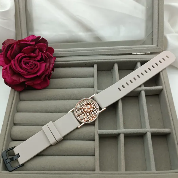 Rose_Gold_Plated_Wrist_Watch_Style_Belt_Bracelet_For_Women_And_Girls