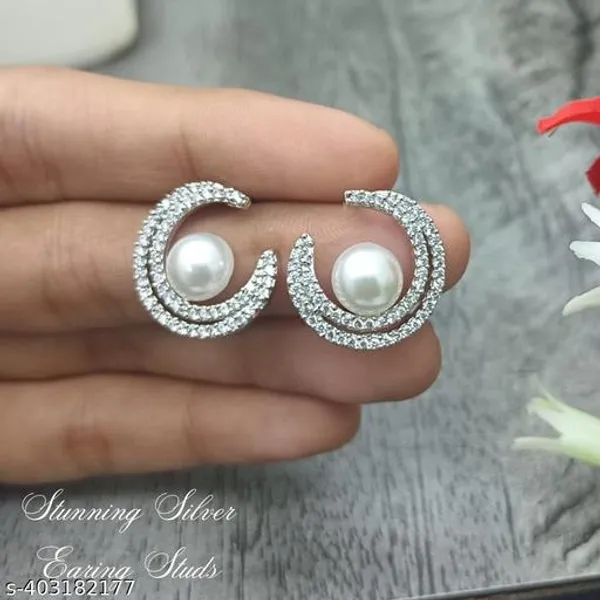 Silver_Plated_American_Diamond_Earring_Top_For_Women_And_Girls
