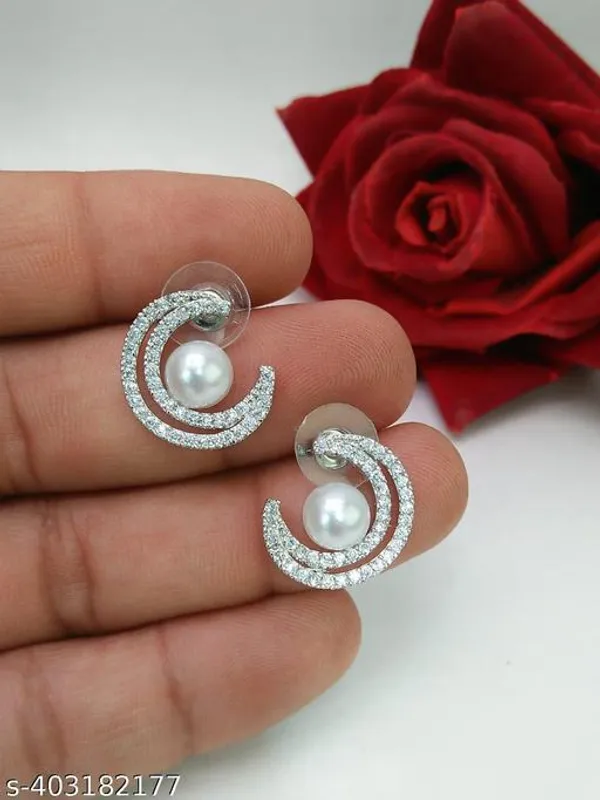 Silver_Plated_American_Diamond_Earring_Top_For_Women_And_Girls