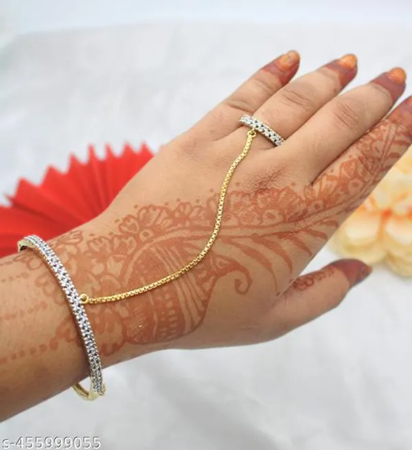Gold_Plated_Shimmering_Chunky_Bracelet_And_Bangles_For_Women_And_Girls
