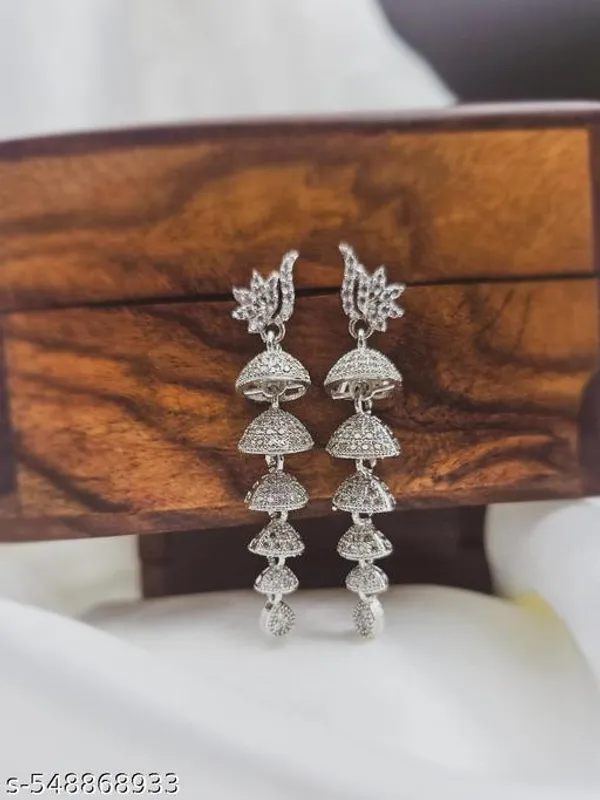 Silver_Plated_Oxidised_Brass_American_Stone_Drop_Earrings_For_Women_And_Girls