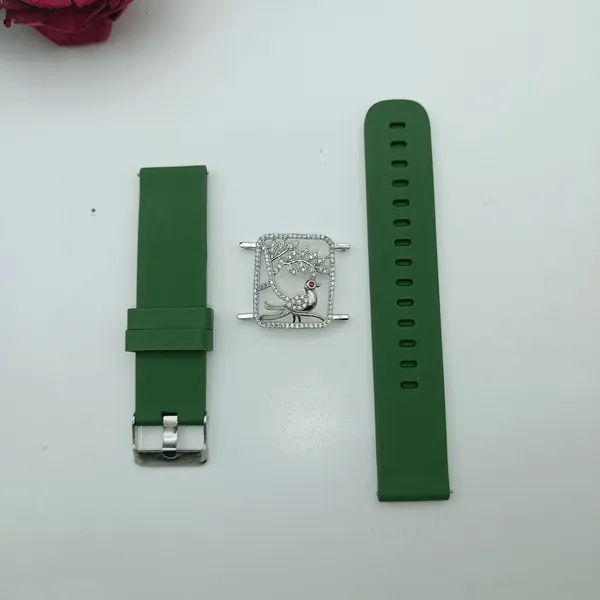 Silver_Plated_Wrist_Watch_Style_Belt_Bracelet_For_Women_And_Girls