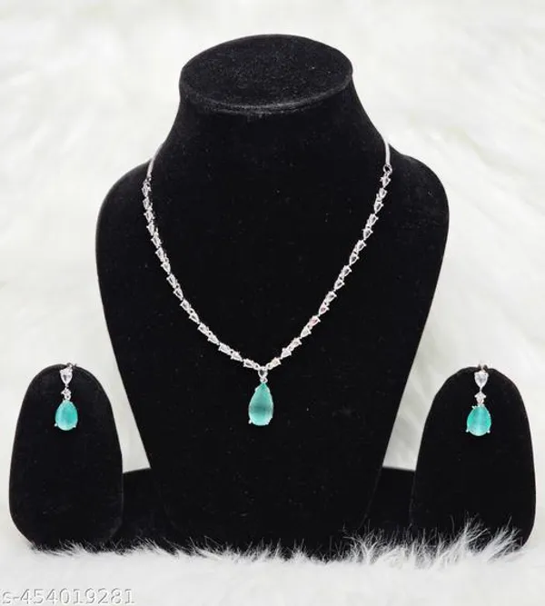 White_Brass_Silver_Plated_Beautiful_Uncut_2_Line_Necklace_Set_With_Maangtika_For_Women_And_Girls