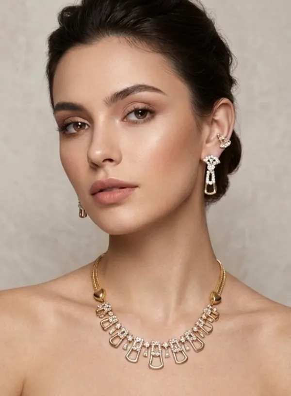 Gold_Plated_American_Diamond_Statement_Necklace_Set_for_Women_&_Girls_|_Party_Wear_Ethnic_Necklace_Set