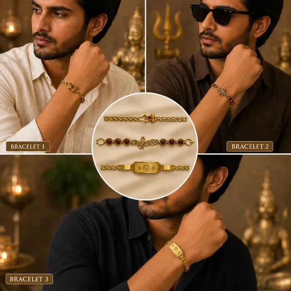 Mahadev_Divine_Bracelet_Collection/_Rudra_-_Shakti_Gold_Bracelet_Set_For_Men.