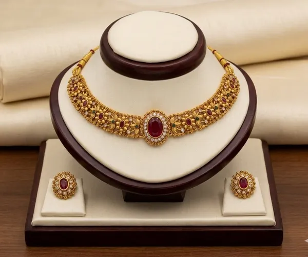 Rajwadi_Ruby_Gold-Plated_Choker_/_Rani_Saheba_Premium_Choker_Set_for_Women_