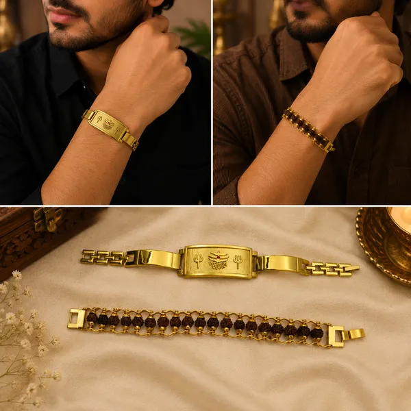 Rudraksh_Royal_Bracelet_Pair_/_Mahakaal_Divine_Duo_Bracelet_Set