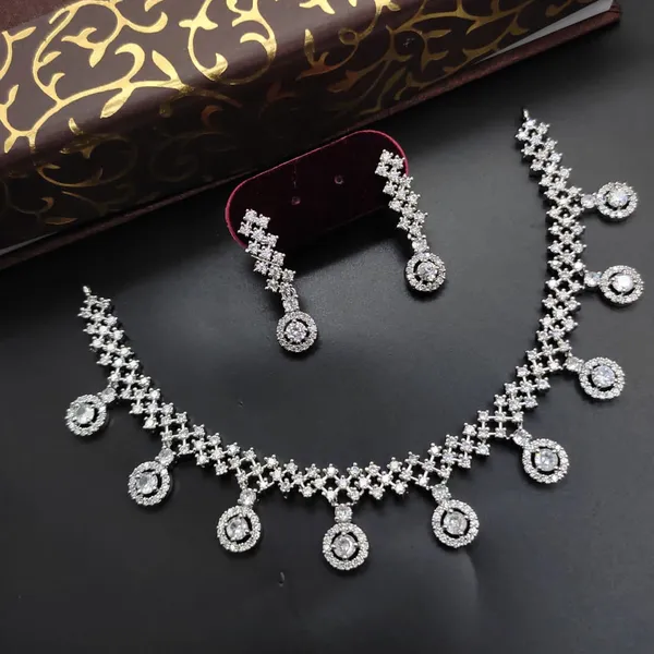 Silver_Plated_American_Diamond_Necklace_Set_for_Women_|_CZ_Stone_Party_Wear_Necklace_with_Earrings_|_Fashion_Jewelry_Set