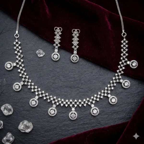 Silver_Plated_American_Diamond_Necklace_Set_for_Women_|_CZ_Stone_Party_Wear_Necklace_with_Earrings_|_Fashion_Jewelry_Set