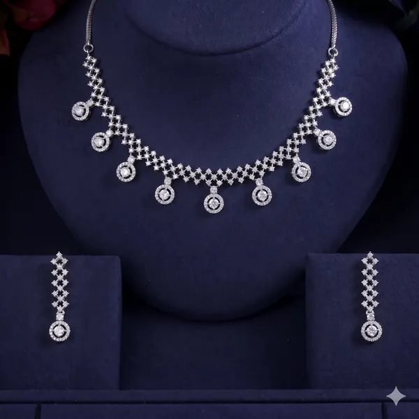 Silver_Plated_American_Diamond_Necklace_Set_for_Women_|_CZ_Stone_Party_Wear_Necklace_with_Earrings_|_Fashion_Jewelry_Set