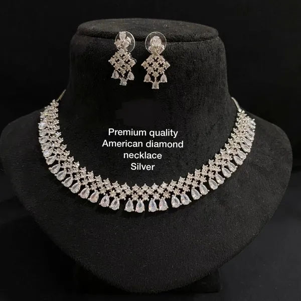 White_Brass_Silver_Plated_Beautiful_Uncut_2_Line_Necklace_Set_With_Maangtika_For_Women_And_Girls