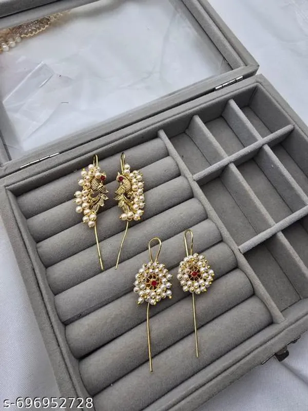 Gold_Plated_Beautiful_Traditional_Pearl_Ear_Cuff_Set_For_Women_And_Girls_|_Pack_Of_2