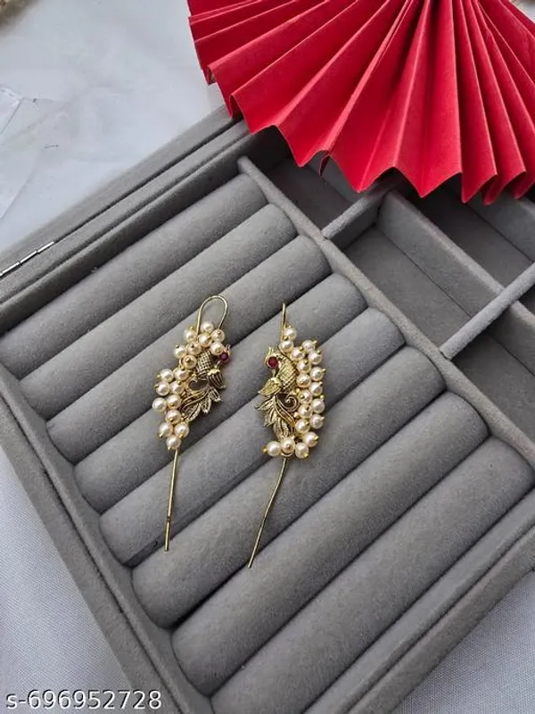 Gold_Plated_Beautiful_Traditional_Pearl_Ear_Cuff_Set_For_Women_And_Girls_|_Pack_Of_2