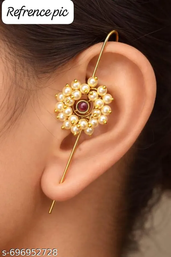 Gold_Plated_Beautiful_Traditional_Pearl_Ear_Cuff_Set_For_Women_And_Girls_|_Pack_Of_2