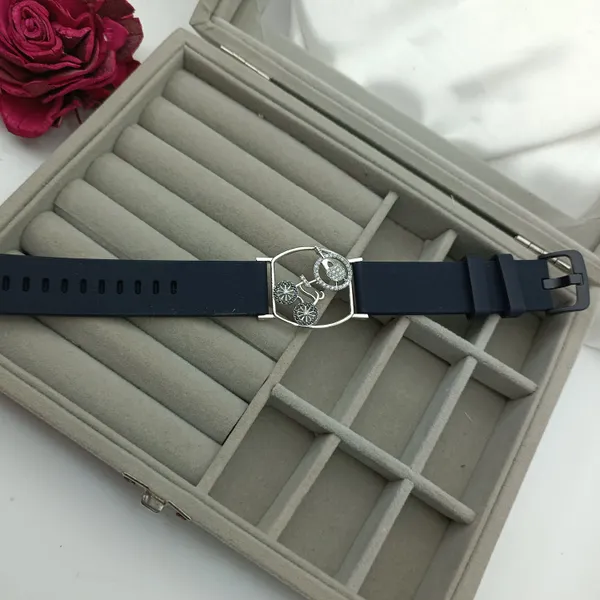 Silver_Plated_Wrist_Watch_Style_Belt_Bracelet_For_Women_And_Girls