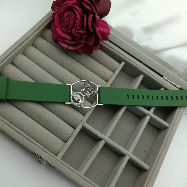 Silver_Plated_Wrist_Watch_Style_Belt_Bracelet_For_Women_And_Girls