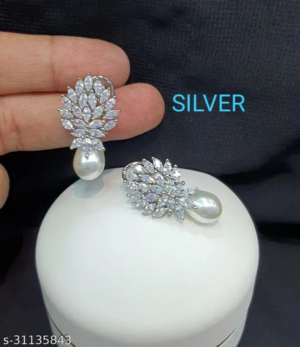 Pearl_White_Brass_Silver_Plated_Classy_American_Diamond_Stud_Earrings_For_Women_And_Girls