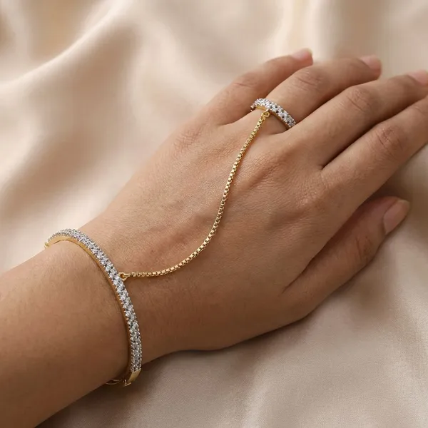 Gold_Plated_Shimmering_Chunky_Bracelet_And_Bangles_For_Women_And_Girls
