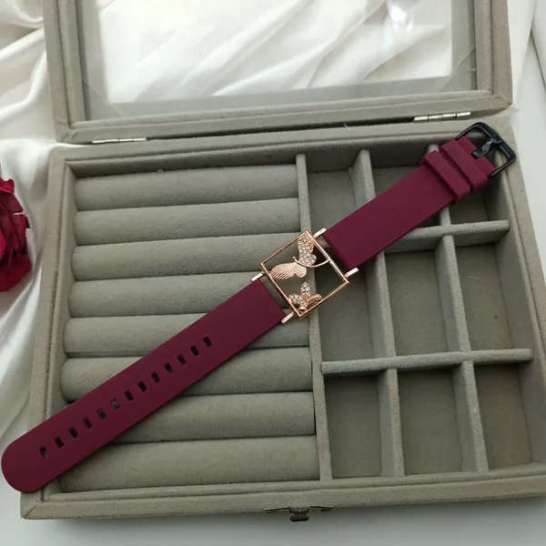 Rose_Plated_Wrist_Watch_Style_Belt_Bracelet_For_Women_And_Girls