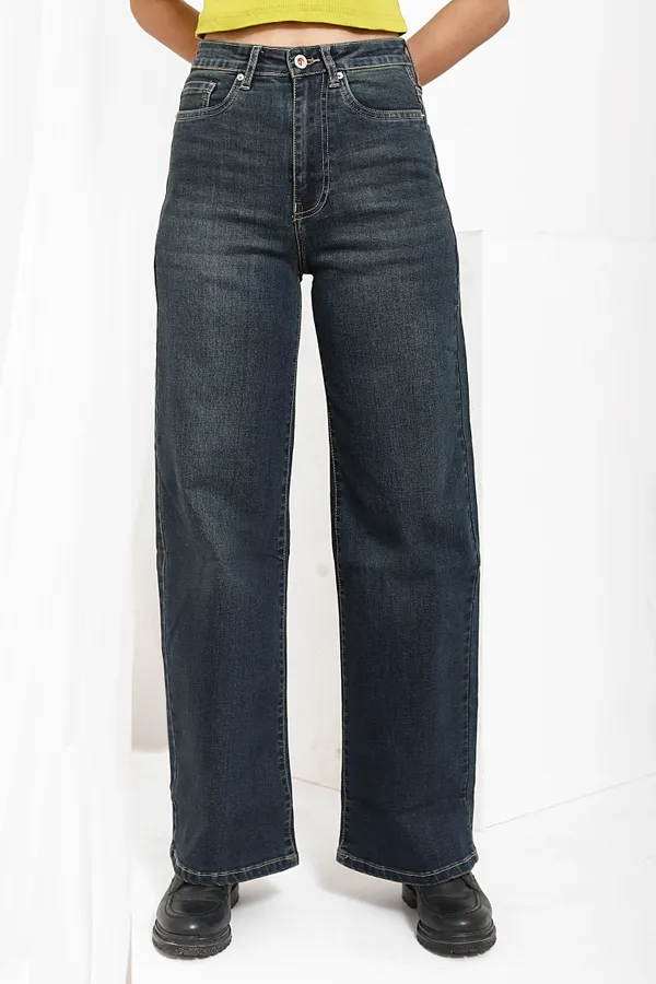 Black_Cotton_Lycra_Baddie_Vintage_Dirty_Wash_Wide_Leg_Jeans_For_Women_And_Girls