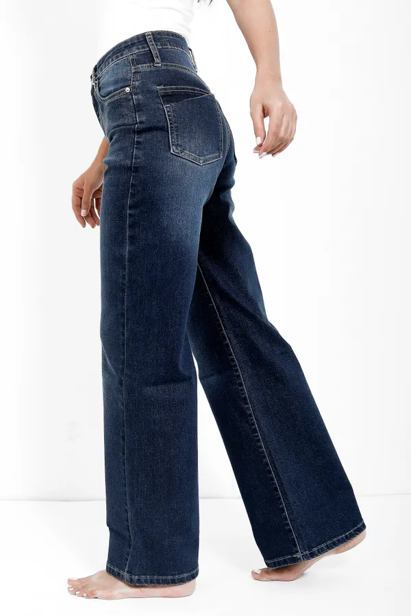 Dark_Blue_Cotton_Lycra_Wide_Leg_Jeans_For_Women_And_Girls