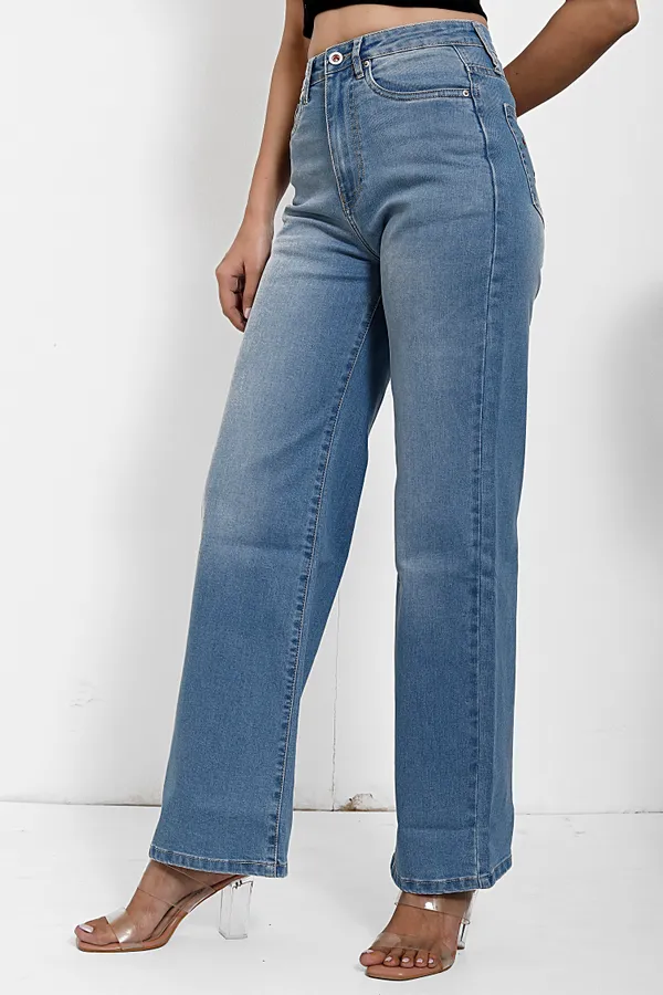 Ice_Hot_Cotton_Lycra_Embroidery_Back_Pocket_Wide_Leg_Jeans_For_Women_And_Girls